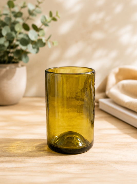 VASO ÁMBAR VIDRIO SOPLADO