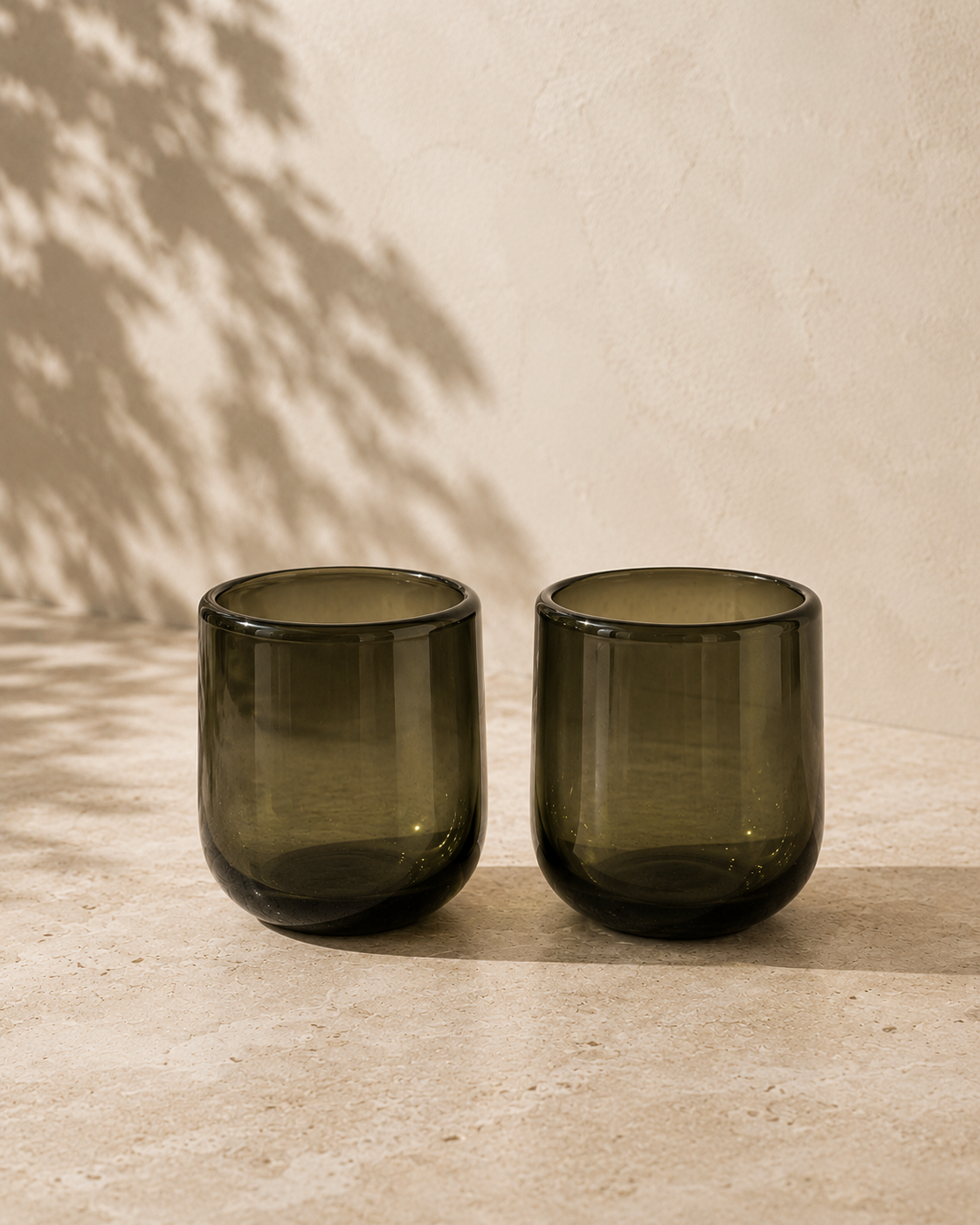 VASO VERDE OLIVO CURVO