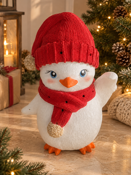 Pingüino de cerámica con Luz